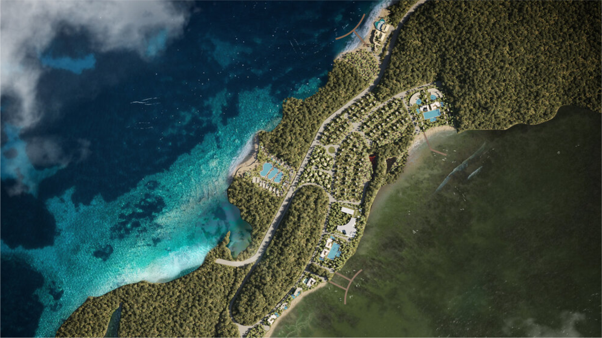 Vista aérea de la costa